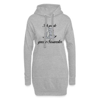 Große Schwester - Hoodie-Kleid - Grau meliert - Vorne