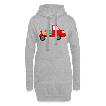 camion - Sweat-shirt à capuche long Femme - gris chiné - Devant