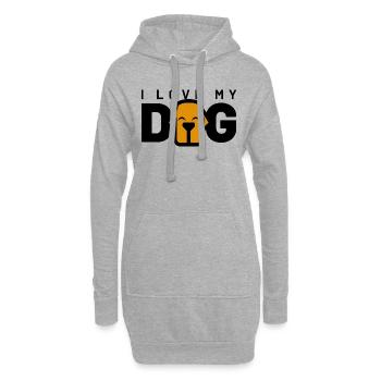 I LOVE MY DOG - Hoodie-Kleid - Grau meliert - Vorne