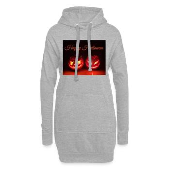 Happy Halloween Kürbisse - Hoodie-Kleid - Grau meliert - Vorne