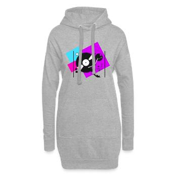 Platines colorées5 - Sweat-shirt à capuche long Femme - gris chiné - Devant