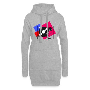 colorful turntables 2 - Hoodie-Kleid - Grau meliert - Vorne