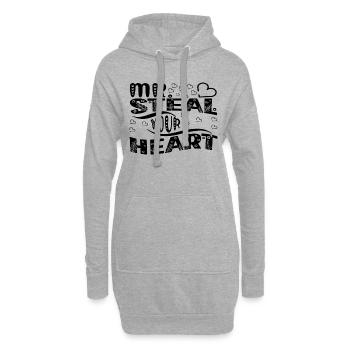 Mr Steal your Heart - Hoodie Dress - heather grey - Front