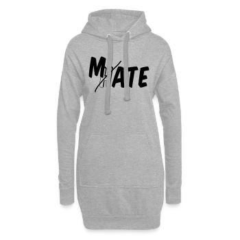 I mate you - Hoodie-Kleid - Grau meliert - Vorne