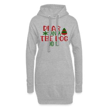 Cher Père Noël, le chien l’a fait - Sweat-shirt à capuche long Femme - gris chiné - Devant
