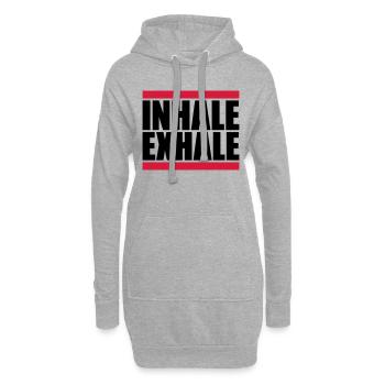 inhale exhale yoga Zitat - Hoodie-Kleid - Grau meliert - Vorne