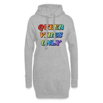 Queer Vibes Nur Regenbogenfarben - Hoodie-Kleid - Grau meliert - Vorne