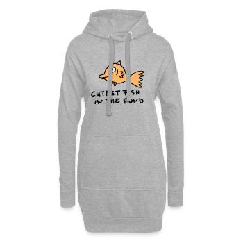 Les poissons les plus mignons de l’étang - Sweat-shirt à capuche long Femme - gris chiné - Devant