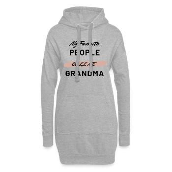 Drôle Mes gens préférés m’appellent Grand-mère Design - Sweat-shirt à capuche long Femme - gris chiné - Devant