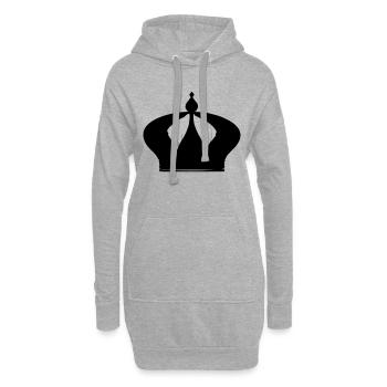 Krone Symbol König und Königin Liebe Vektor 2 - Hoodie-Kleid - Grau meliert - Vorne