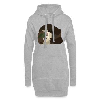 Loutre - Sweat-shirt à capuche long Femme - gris chiné - Devant