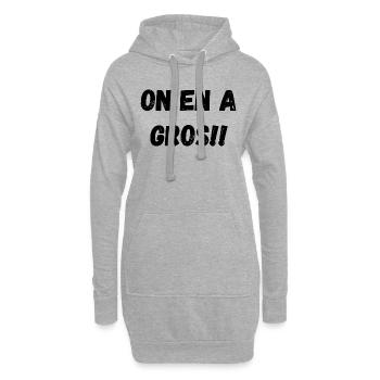 on en a gros - Sweat-shirt à capuche long Femme - gris chiné - Devant