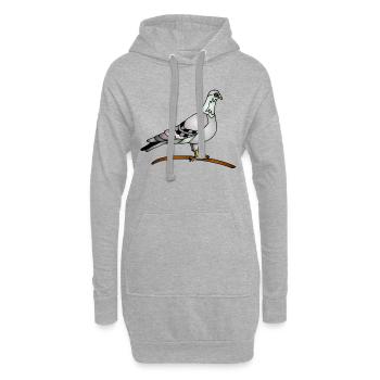 Vogel - Hoodie-Kleid - Grau meliert - Vorne