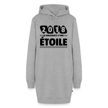 2018 date de naissance / anniversaire année 2018 - Sweat-shirt à capuche long Femme - gris chiné - Devant