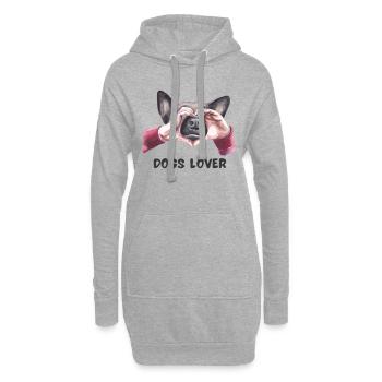 Berger Allemand avec Coeur LIebe Chiens Amoureux des animaux - Sweat-shirt à capuche long Femme - gris chiné - Devant
