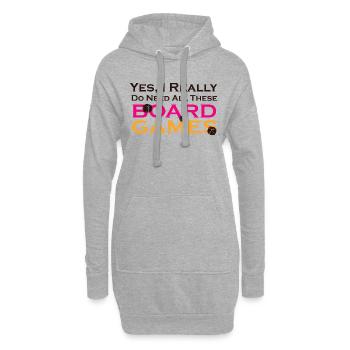 Boardgame Chess Backgammon Game Night - Hoodie Dress - heather grey - Front