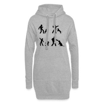 Danse Musique de danse - Sweat-shirt à capuche long Femme - gris chiné - Devant
