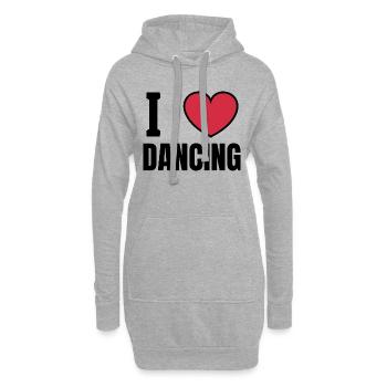 Danse Musique de danse - Sweat-shirt à capuche long Femme - gris chiné - Devant