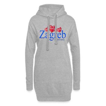 Kroatien hrvatska kroatien hrv reisen europa zagreb - Hoodie-Kleid - Grau meliert - Vorne