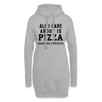 Tout ce qui m'intéresse c'est la pizza et j'aime 2 personnes - Sweat-shirt à capuche long Femme - gris chiné - Devant