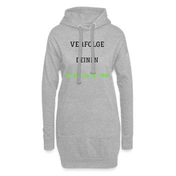 Verfolge deine TRAUM - Hoodie-Kleid - Grau meliert - Vorne
