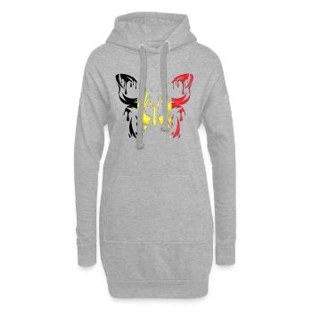 Belgique, pays, drapeau, états officiels, continent - Sweat-shirt à capuche long Femme - gris chiné - Devant