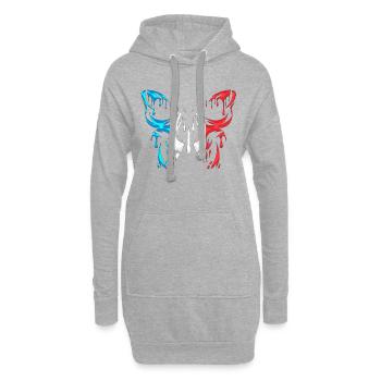 France pays drapeau officiel états continent - Sweat-shirt à capuche long Femme - gris chiné - Devant