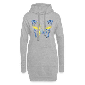 Drapeau de la Suède Pays États officiels Continent - Sweat-shirt à capuche long Femme - gris chiné - Devant