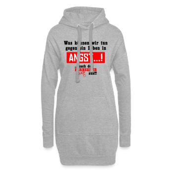 Gegen ein Leben in Angst!!! - Hoodie-Kleid - Grau meliert - Vorne