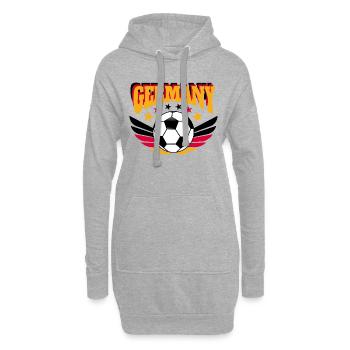 Fußball Shirt Deutschland Retro College Look - Hoodie-Kleid - Grau meliert - Vorne