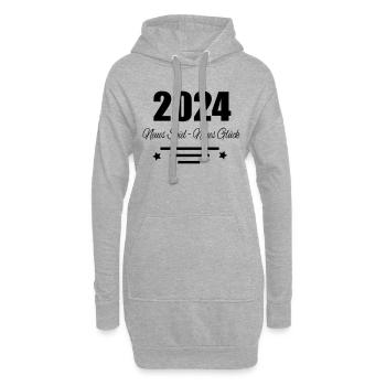 2024 Neues Spiel neues Glück - Hoodie-Kleid - Grau meliert - Vorne
