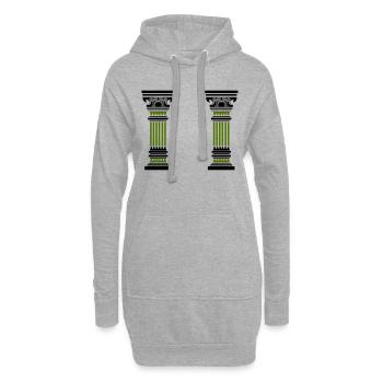 antike säule 2 - Hoodie-Kleid - Grau meliert - Vorne