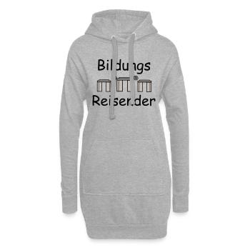 Voyageur éducatif - Sweat-shirt à capuche long Femme - gris chiné - Devant