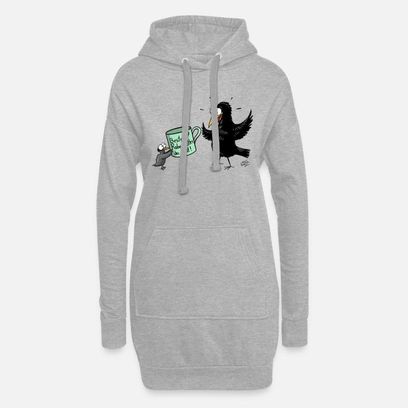 Rabenmutter Muttertag - Hoodie-Kleid - Grau meliert