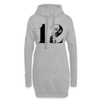 Numéro 12 floral vert -12e anniversaire floral - Sweat-shirt à capuche long Femme - gris chiné - Devant