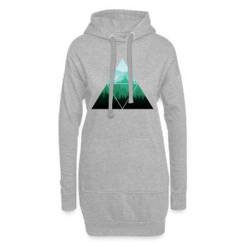 Arbre Triangle Forêt - Sweat-shirt à capuche long Femme - gris chiné - Devant