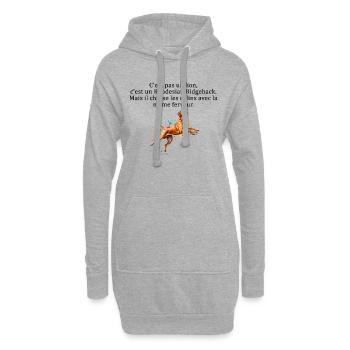 chasseur de calin - Sweat-shirt à capuche long Femme - gris chiné - Devant