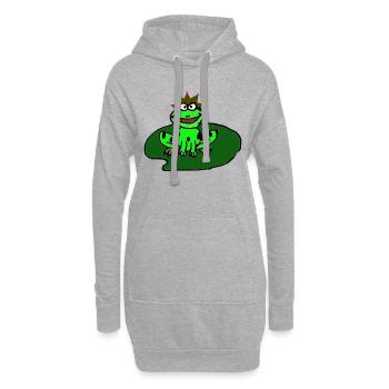 Froschkönig - Hoodie-Kleid - Grau meliert - Vorne