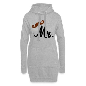Monsieur - Sweat-shirt à capuche long Femme - gris chiné - Devant