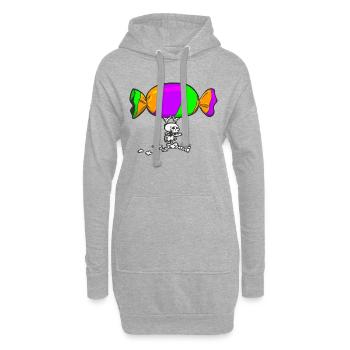Halloween Skelett 2 - Hoodie-Kleid - Grau meliert - Vorne