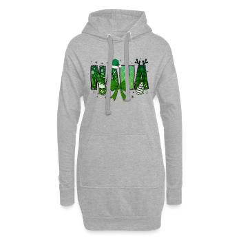 Noël Père Noël 2024 2025 film vacances famille xms - Sweat-shirt à capuche long Femme - gris chiné - Devant