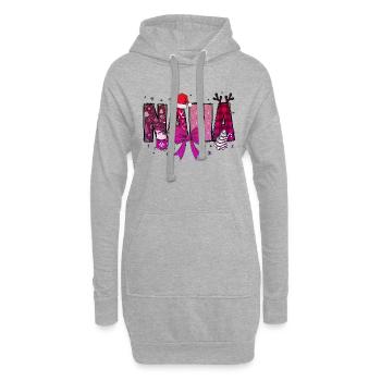Noël Père Noël 2024 2025 film vacances famille xms - Sweat-shirt à capuche long Femme - gris chiné - Devant