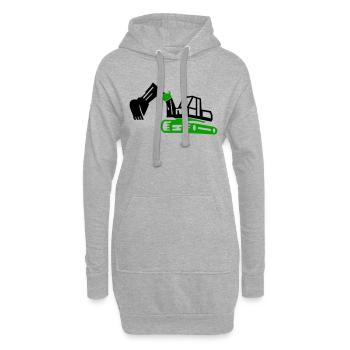 Excavatrice - Sweat-shirt à capuche long Femme - gris chiné - Devant