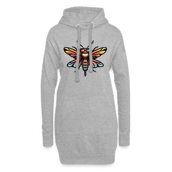 Libellule Bande Dessinée Cool - Sweat-shirt à capuche long Femme - gris chiné - Devant