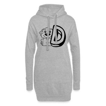 Chien D Lettre Chien Assis Petit Chien Mignon - Sweat-shirt à capuche long Femme - gris chiné - Devant