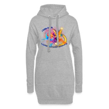 I rise again - Hoodie-Kleid - Grau meliert - Vorne