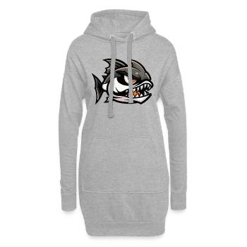 Piranha Fische Comic - Hoodie-Kleid - Grau meliert - Vorne