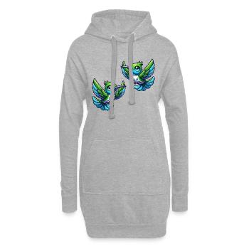 Colibri Oiseau 2 - Sweat-shirt à capuche long Femme - gris chiné - Devant