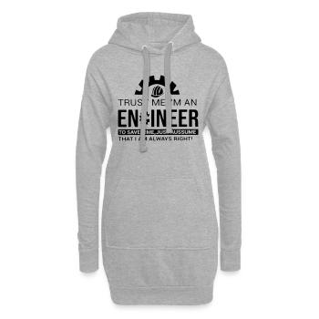 crois-moi, je suis ingénieur - Sweat-shirt à capuche long Femme - gris chiné - Devant