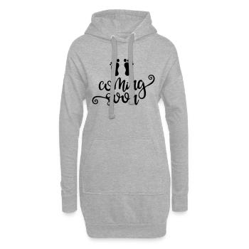 à venir - Sweat-shirt à capuche long Femme - gris chiné - Devant